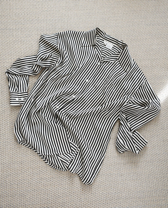 Vintage Striped Silk Shirt (s)