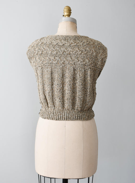 vintage oatmeal knit sweater (s)