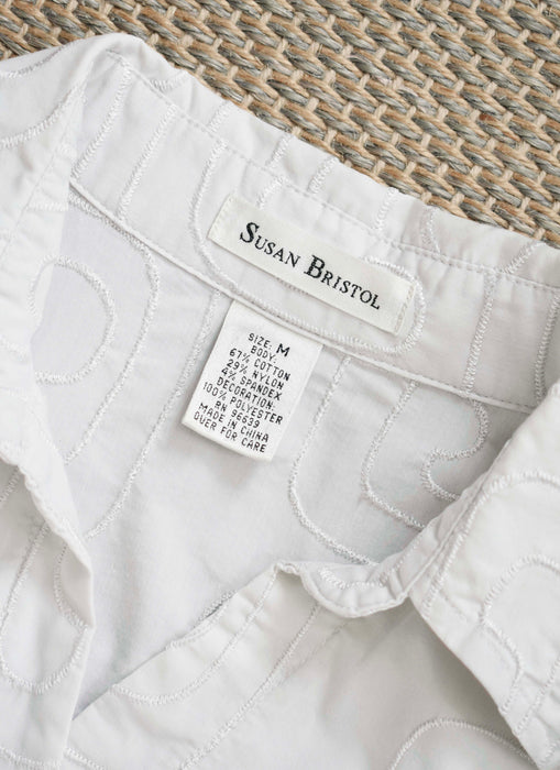 Vintage White Swirl Blouse (s)