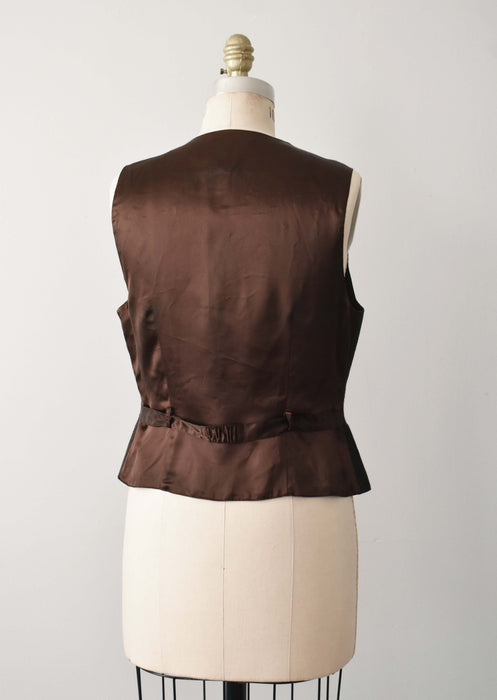 Vintage Brown Wool Vest (s/m)