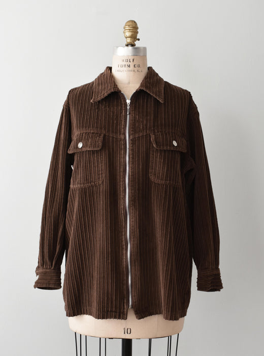 vintage corduroy shirt jacket (l)