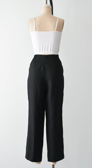vintage black linen pants (l/xl)