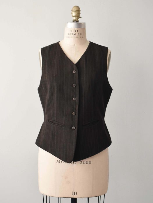 Vintage Brown Wool Vest (s/m)