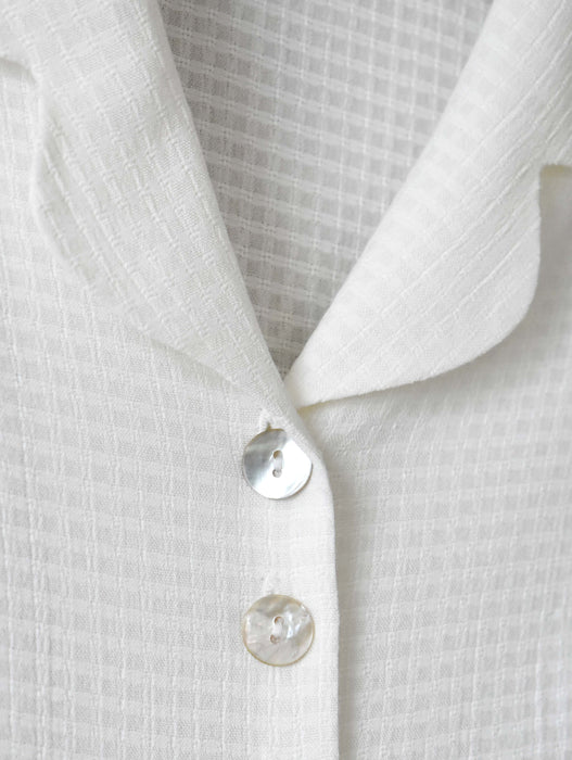 vintage ivory scalloped blouse (s)