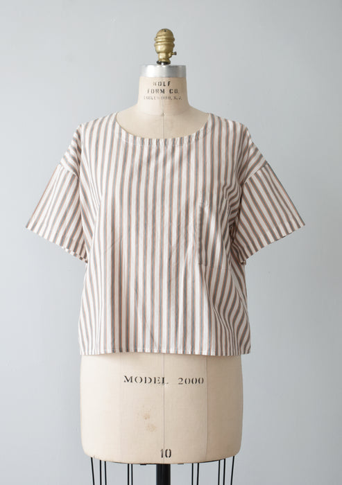 Cropped Ticking Stripe Top (l)
