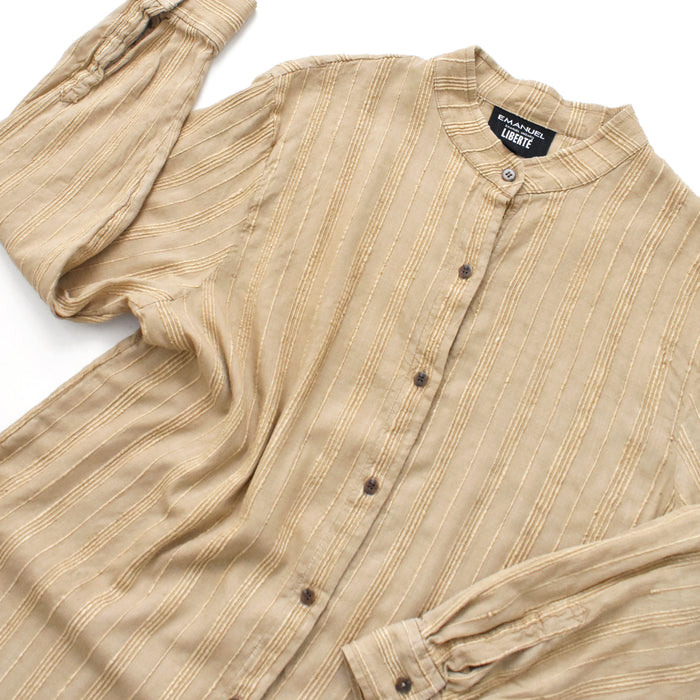 vintage ribbed raw silk shirt (l)