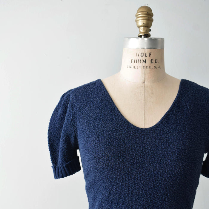 vintage blue cotton sweater (xs)