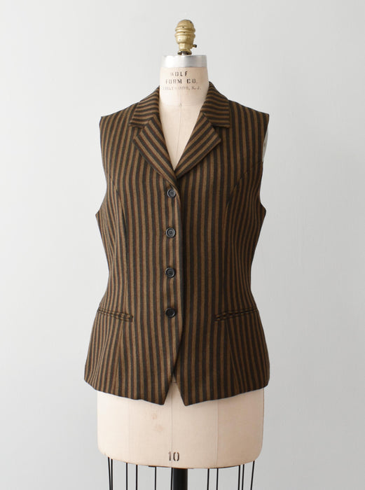 vintage striped wool vest (s)