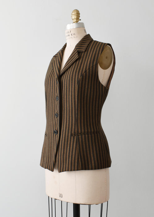 vintage striped wool vest (s)