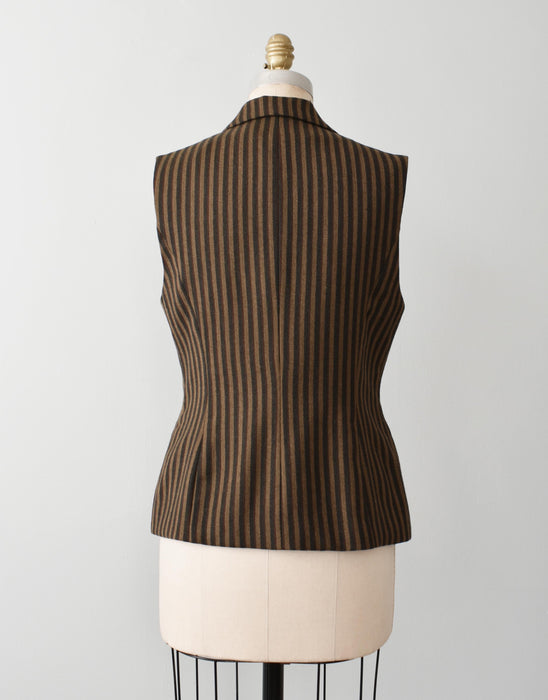 vintage striped wool vest (s)