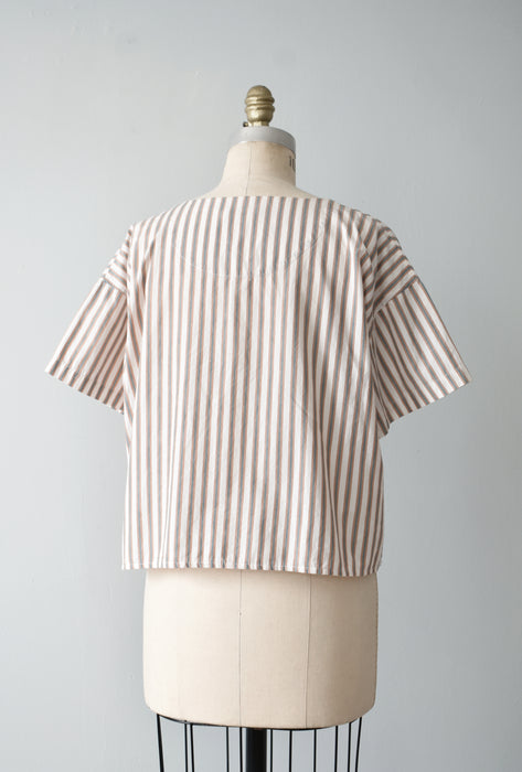 Cropped Ticking Stripe Top (l)