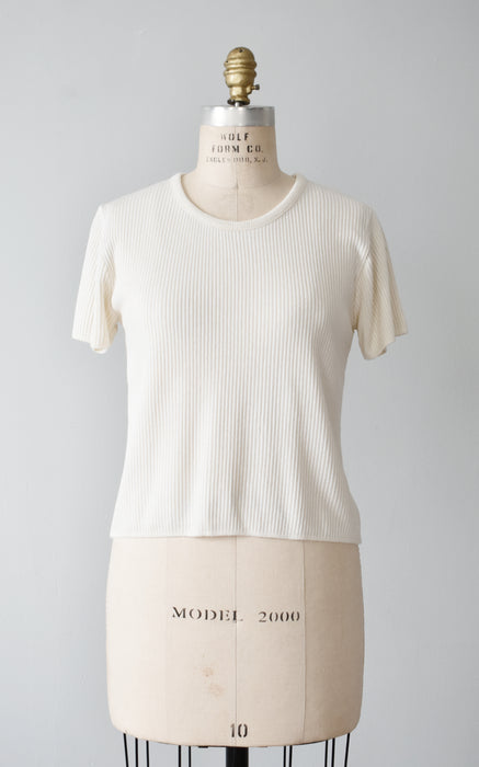 Ivory Rib Knit Tee (m)