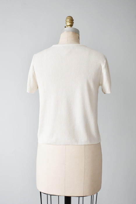 Ivory Rib Knit Tee (m)
