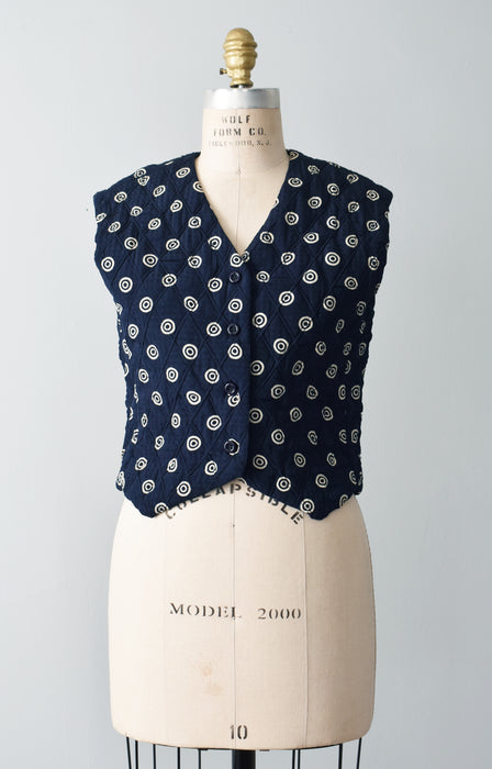 vintage quilted silk vest (s)
