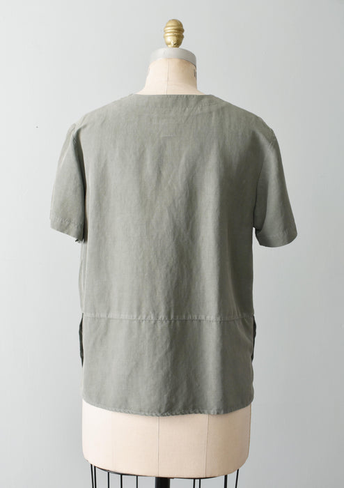 vintage silk & linen top (m)