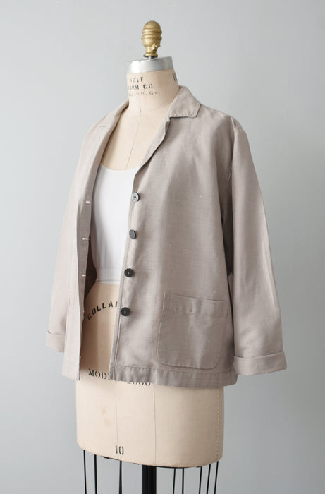 Oat Linen Utility Jacket (s/m)