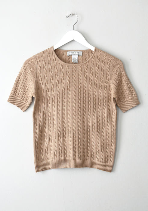 Cashmere Silk Cable Knit Tee (s)