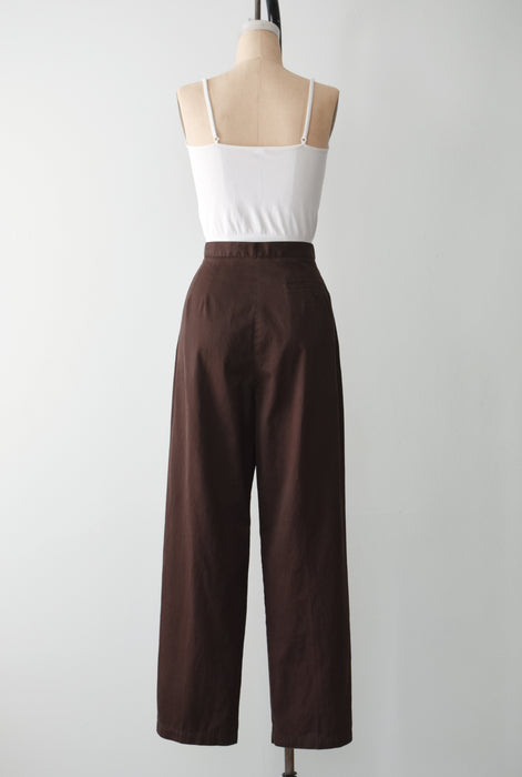 Vintage Brown Cotton Trousers (l)