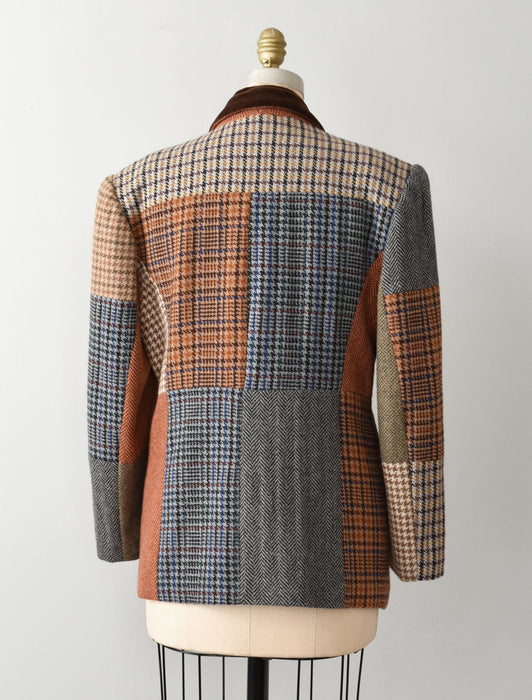 vintage mixed plaid wool blazer (m)