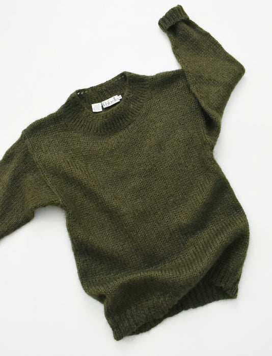 vintage olive mohair sweater (xs/s)