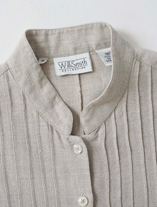 vintage sleeveless linen top (s/m)