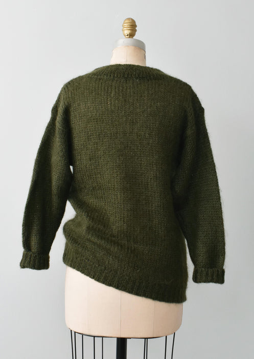 vintage olive mohair sweater (xs/s)