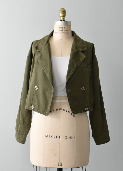 vintage cropped trench jacket (l)