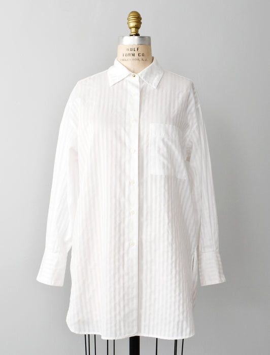 vintage longline button down shirt (l)