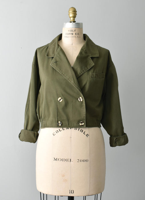 vintage cropped trench jacket (l)