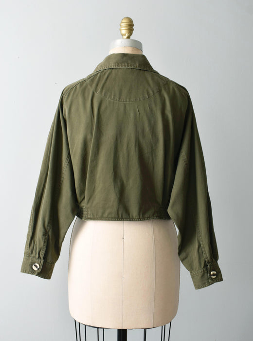 vintage cropped trench jacket (l)