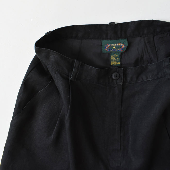 vintage black linen shorts (m)