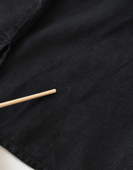 vintage black flax linen shirt (l/xl)