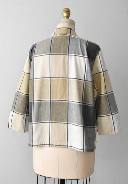 vintage plaid cotton shirt (l)