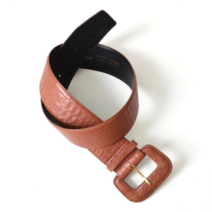 vintage wide brown leather belt (s/m)
