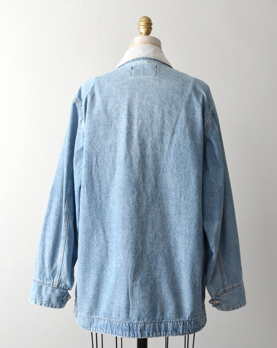 vintage denim chore coat (l)