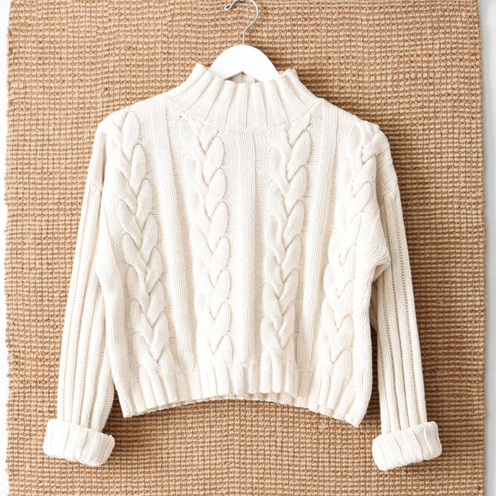 vintage cropped cotton sweater (m)