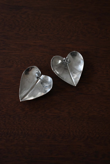 Vintage Silver Heart Earrings