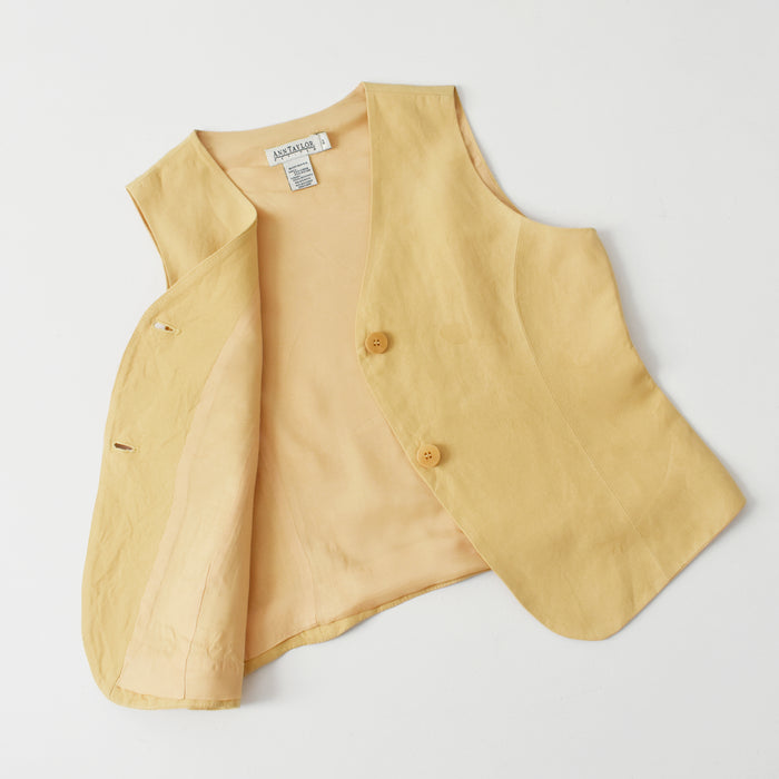 vintage saffron linen vest (xs/s)