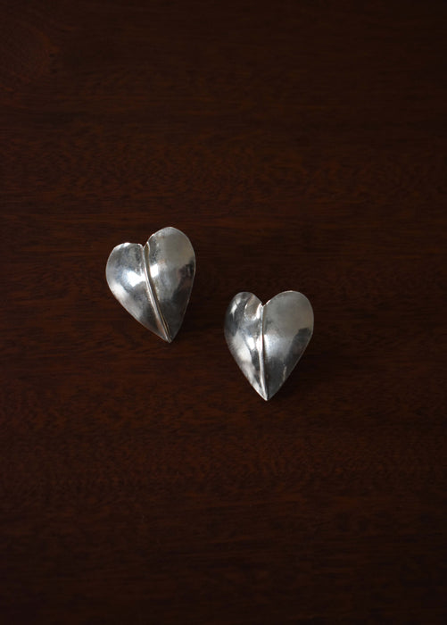 Vintage Silver Heart Earrings