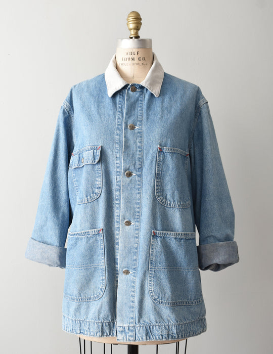 vintage denim chore coat (l)