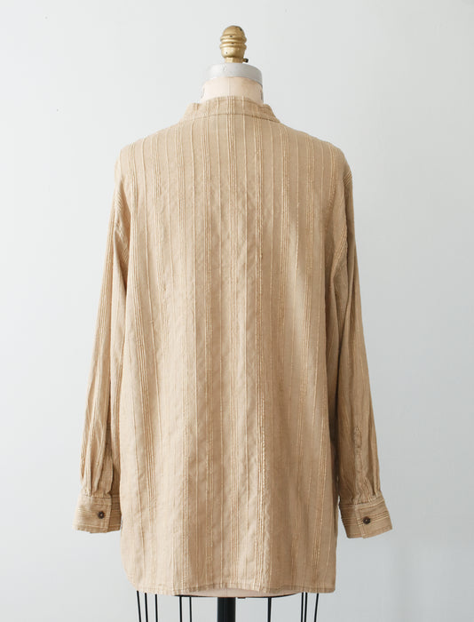 vintage ribbed raw silk shirt (l)