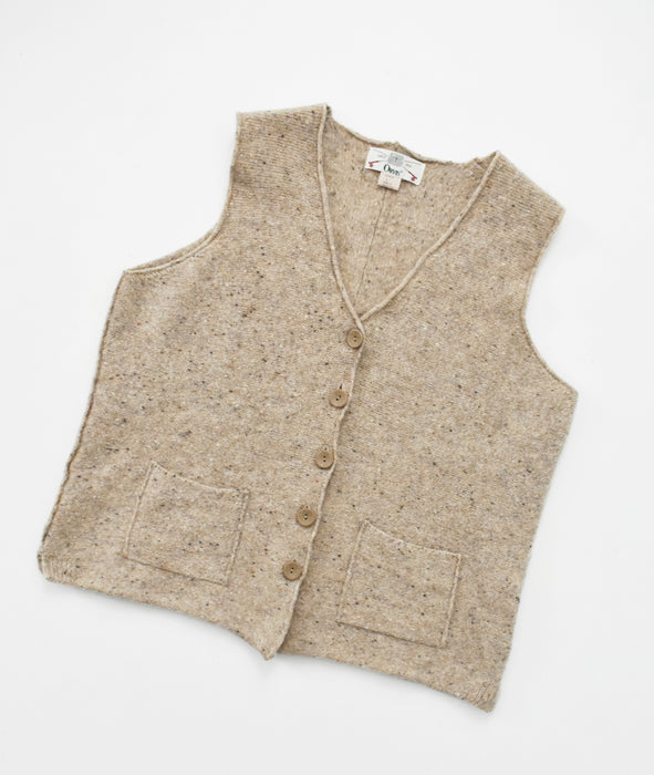 vintage oatmeal wool vest (l)