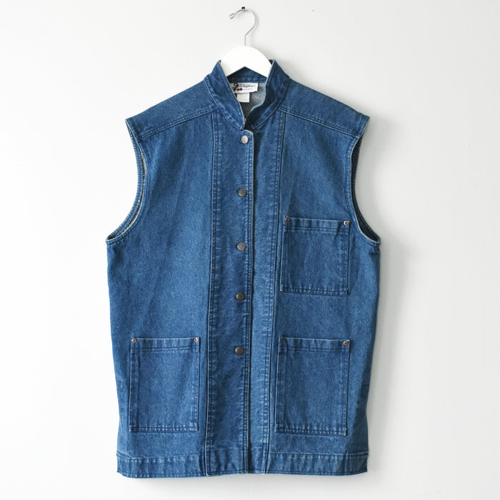 vintage denim utility vest (l/xl)