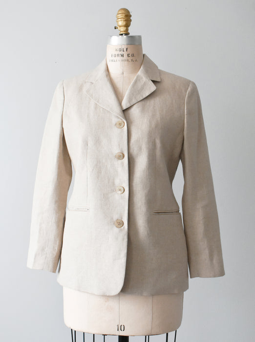 vintage linen suit set (m)