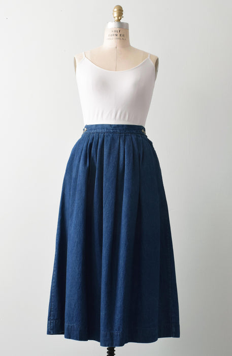 vintage full denim skirt (m)