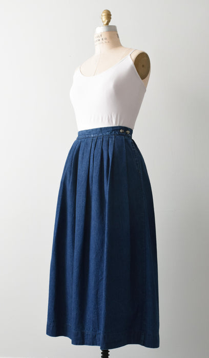 vintage full denim skirt (m)