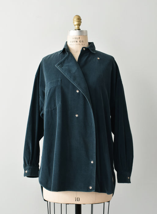 vintage viridian corduroy shirt (l)