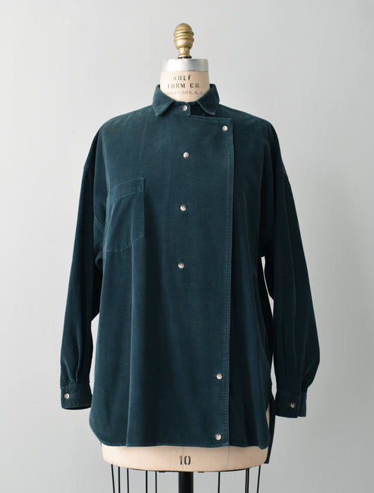 vintage viridian corduroy shirt (l)