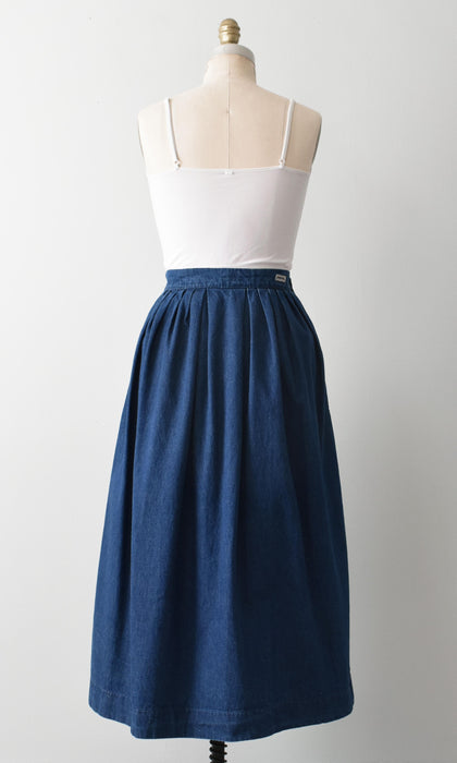 vintage full denim skirt (m)