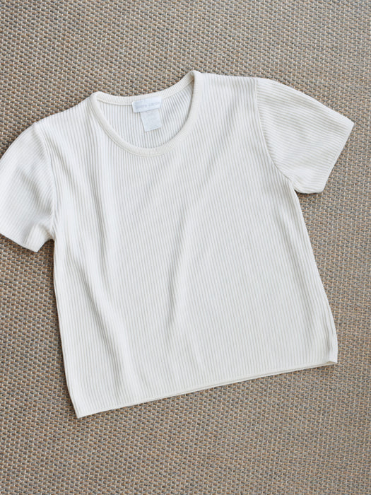 Ivory Rib Knit Tee (m)
